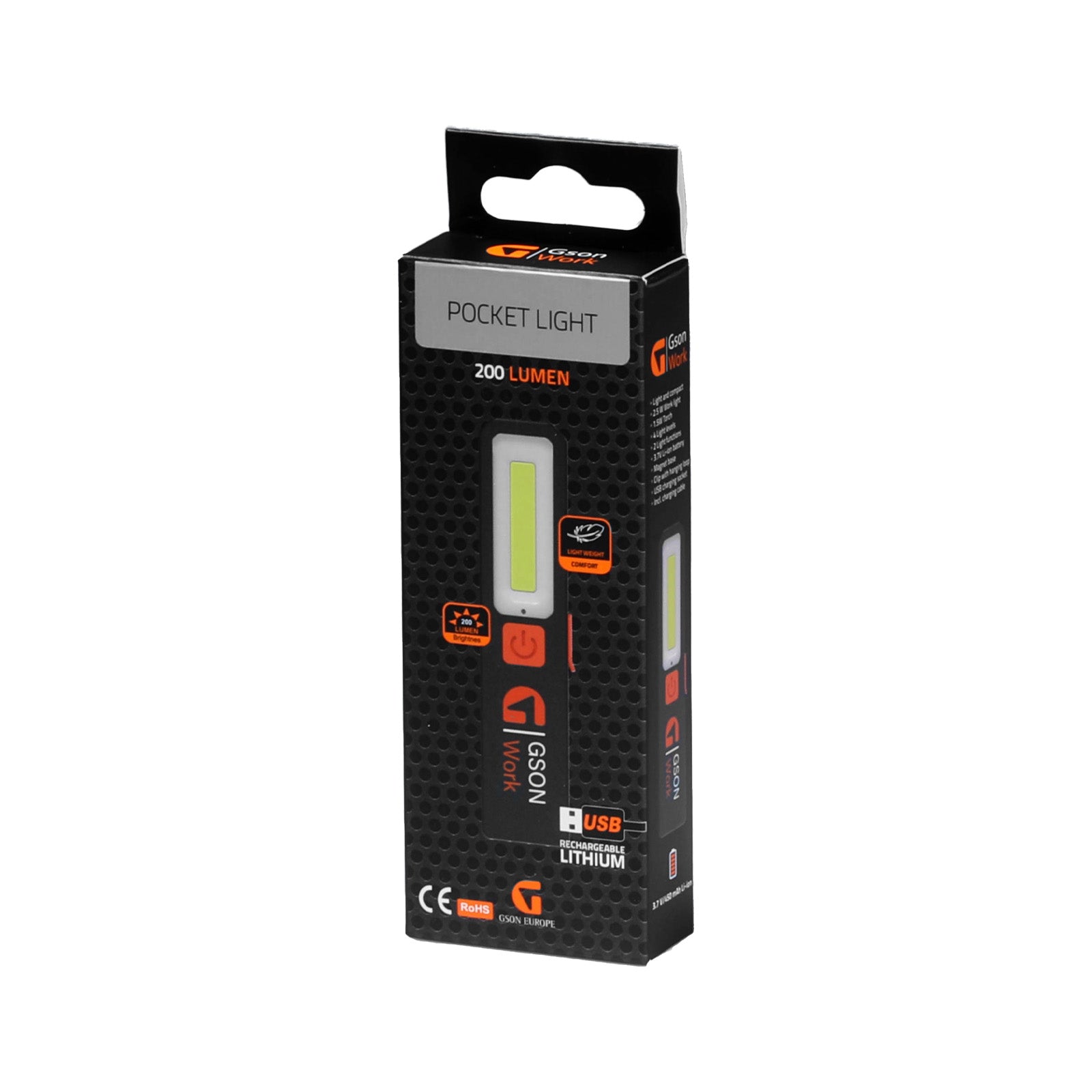 Pocket Ficklampa 200 lumen | GSON