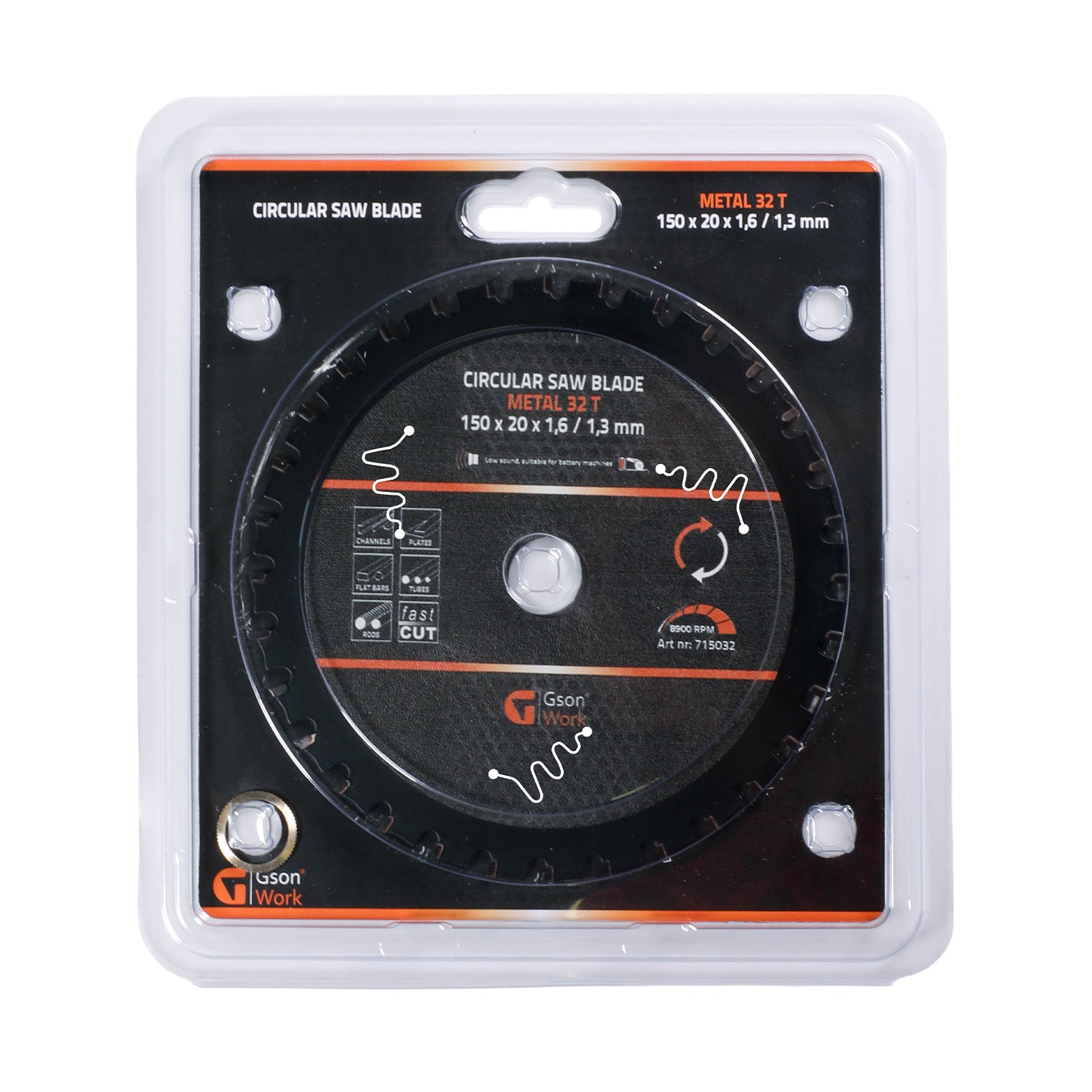 Cirkelsågklinga metall 32 T 150 × 20 × 16 / 13 mm | GSON