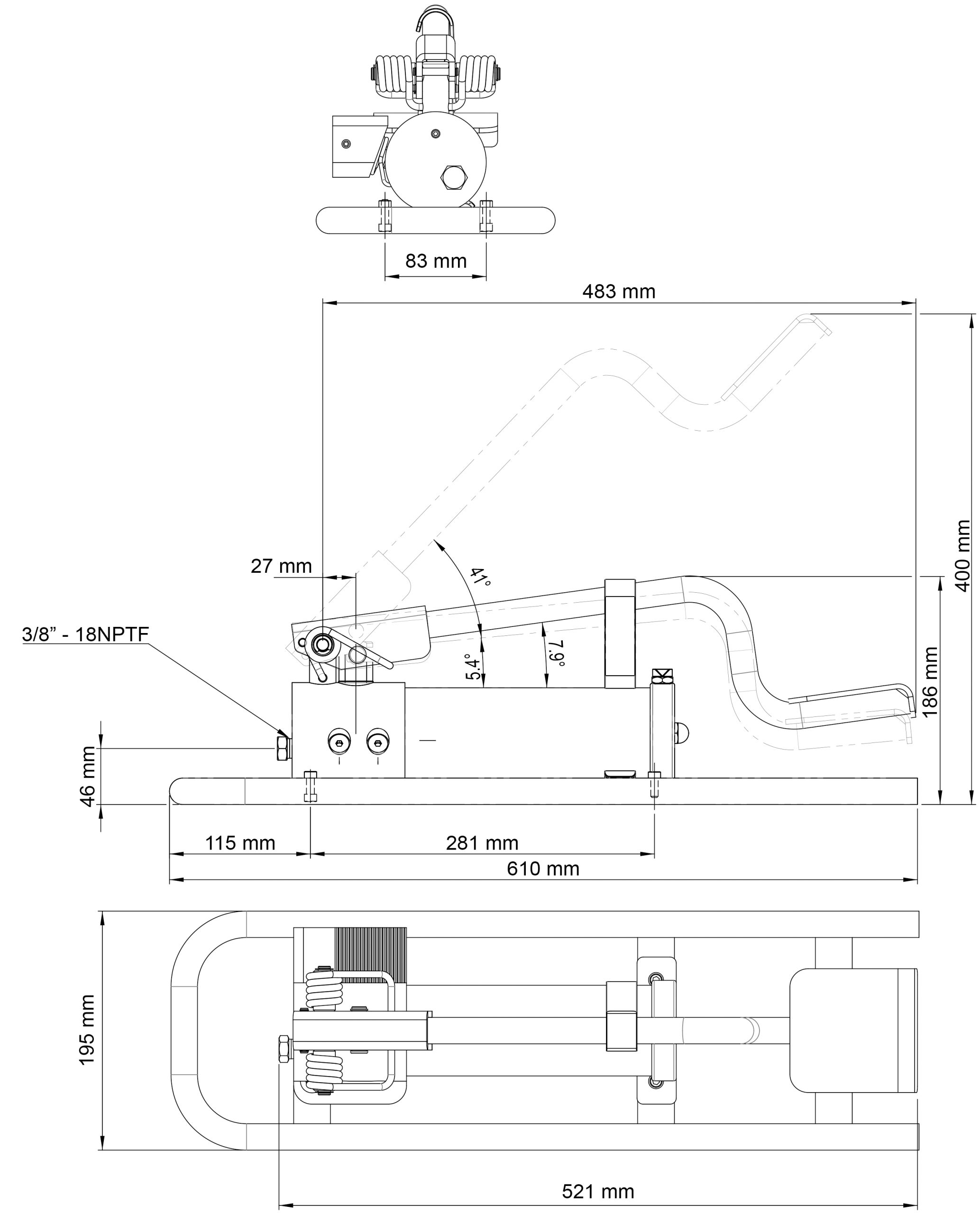 HYDRAULPUMP MANUELL 500 cm³