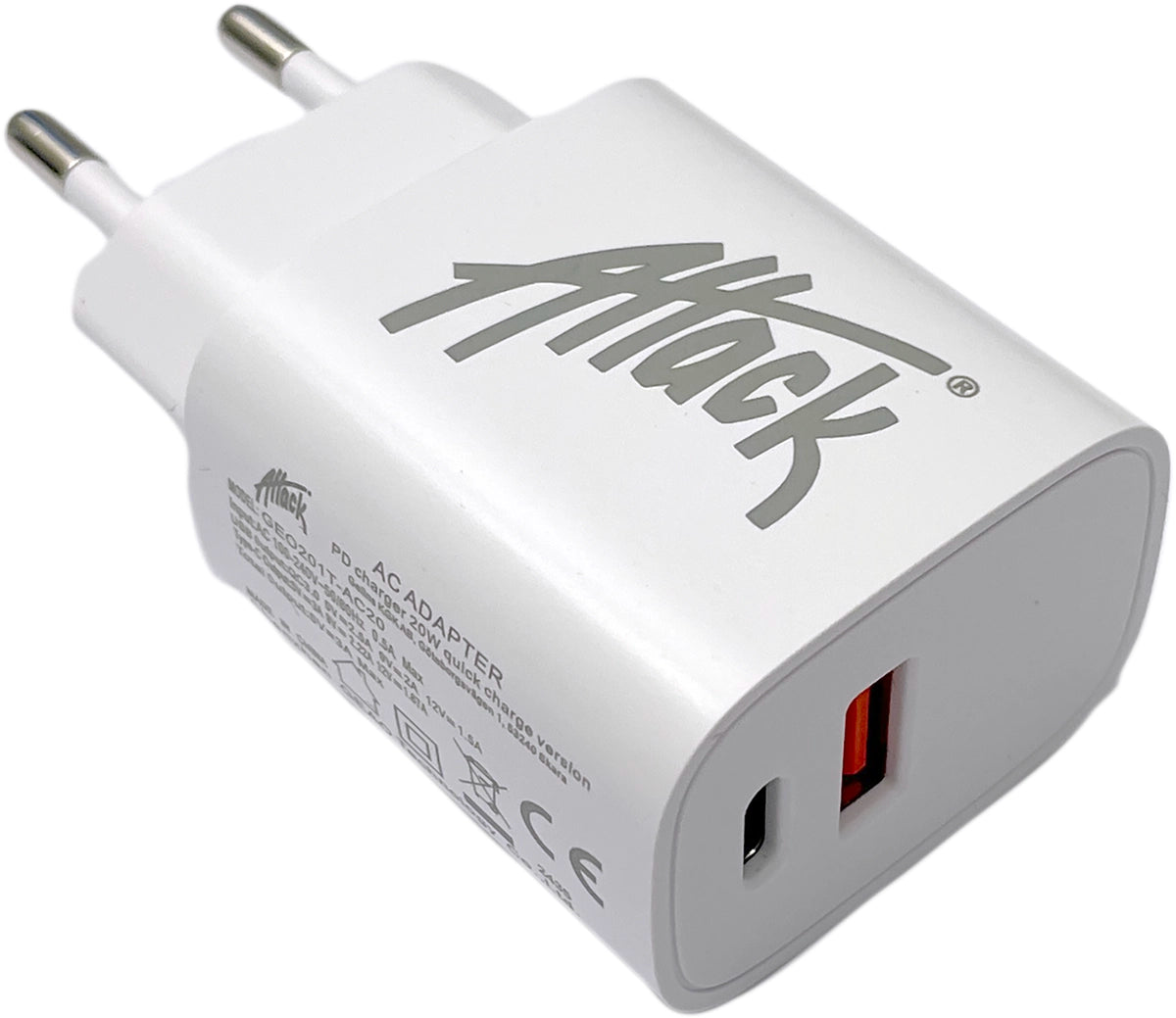 USB-A OCH USB-C LADDARE 230V