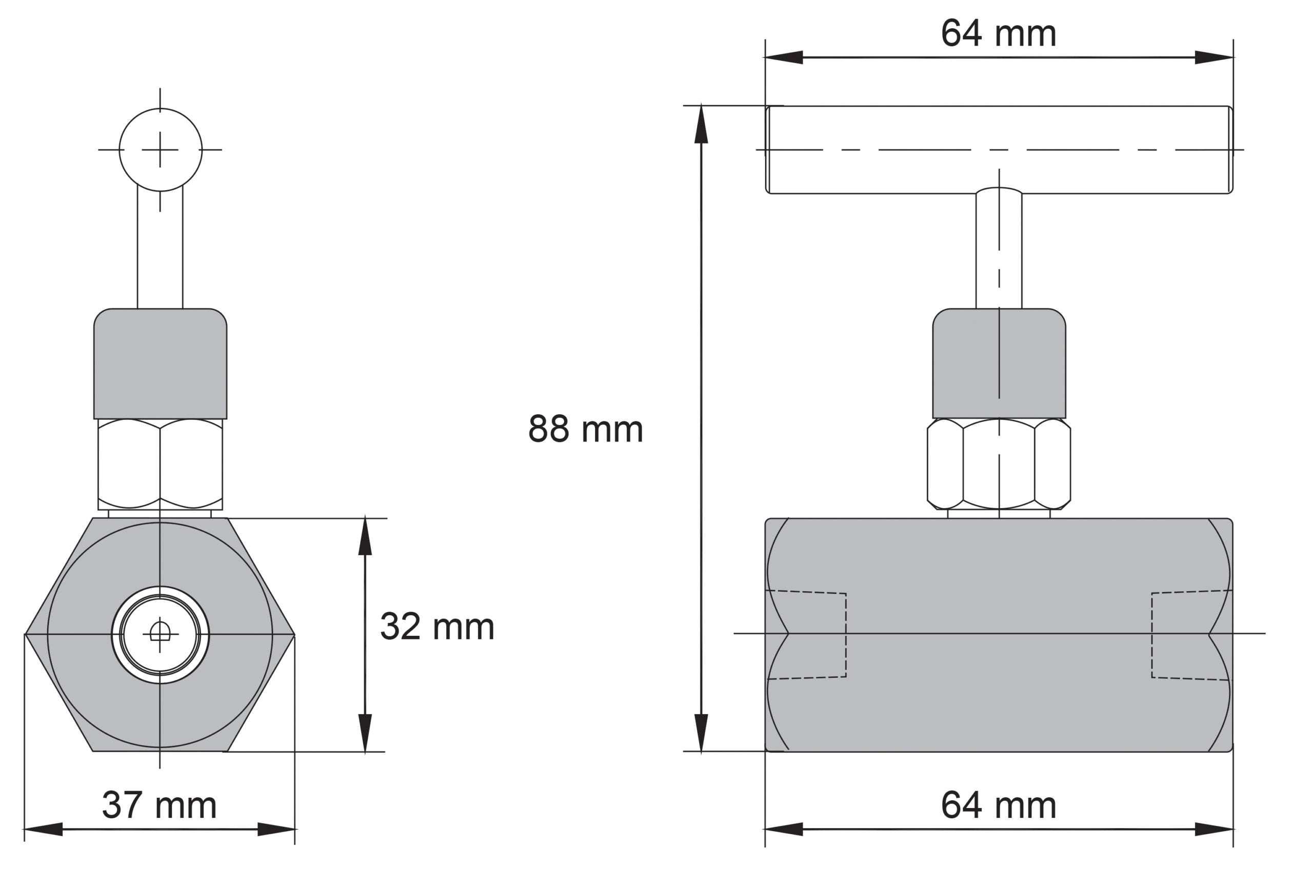 NÅLVENTIL 700 BAR 3/8"-18 NPTF