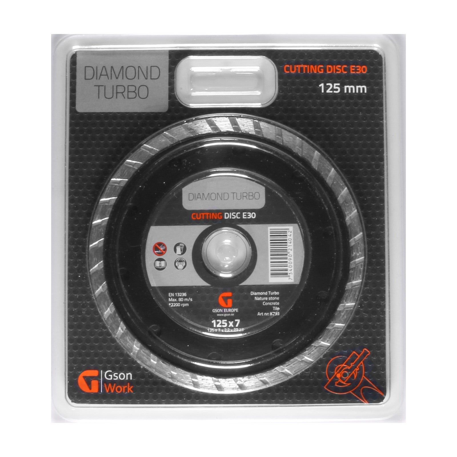 Diamantkapskiva Turbo E30 125 x 70 x 22 x 2223 mm | GSON