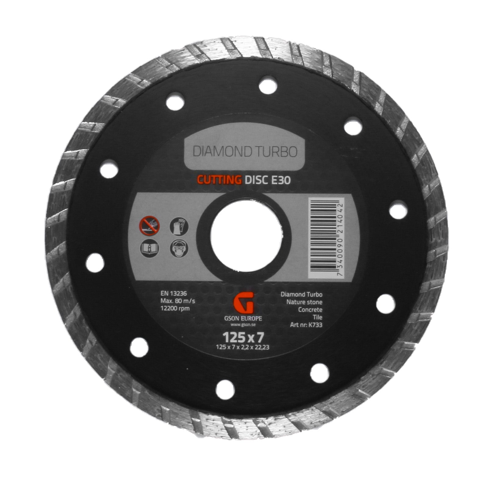 Diamantkapskiva Turbo E30 125 x 70 x 22 x 2223 mm