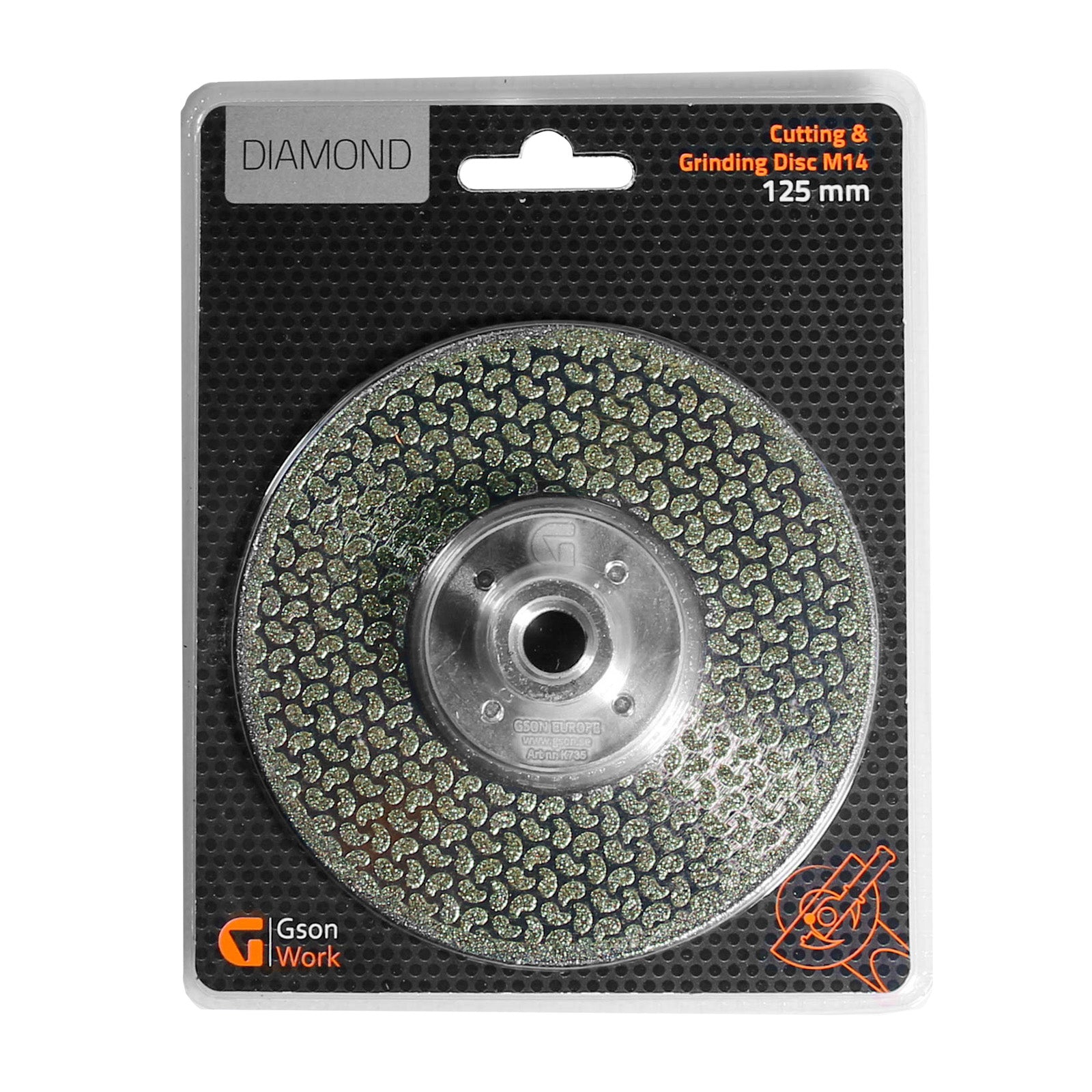 Diamantklinga för Kapning & Slipning M14 125 mm | GSON