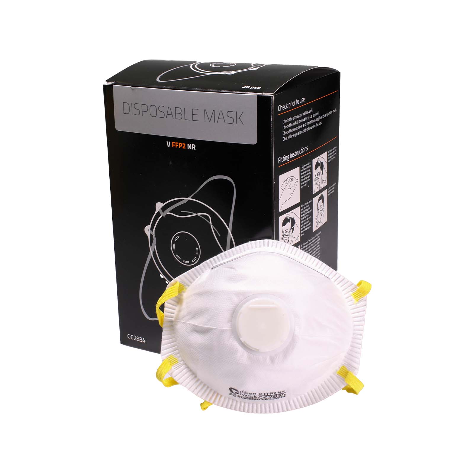 Engångsmask FFP2 V-modell 20 st | GSON