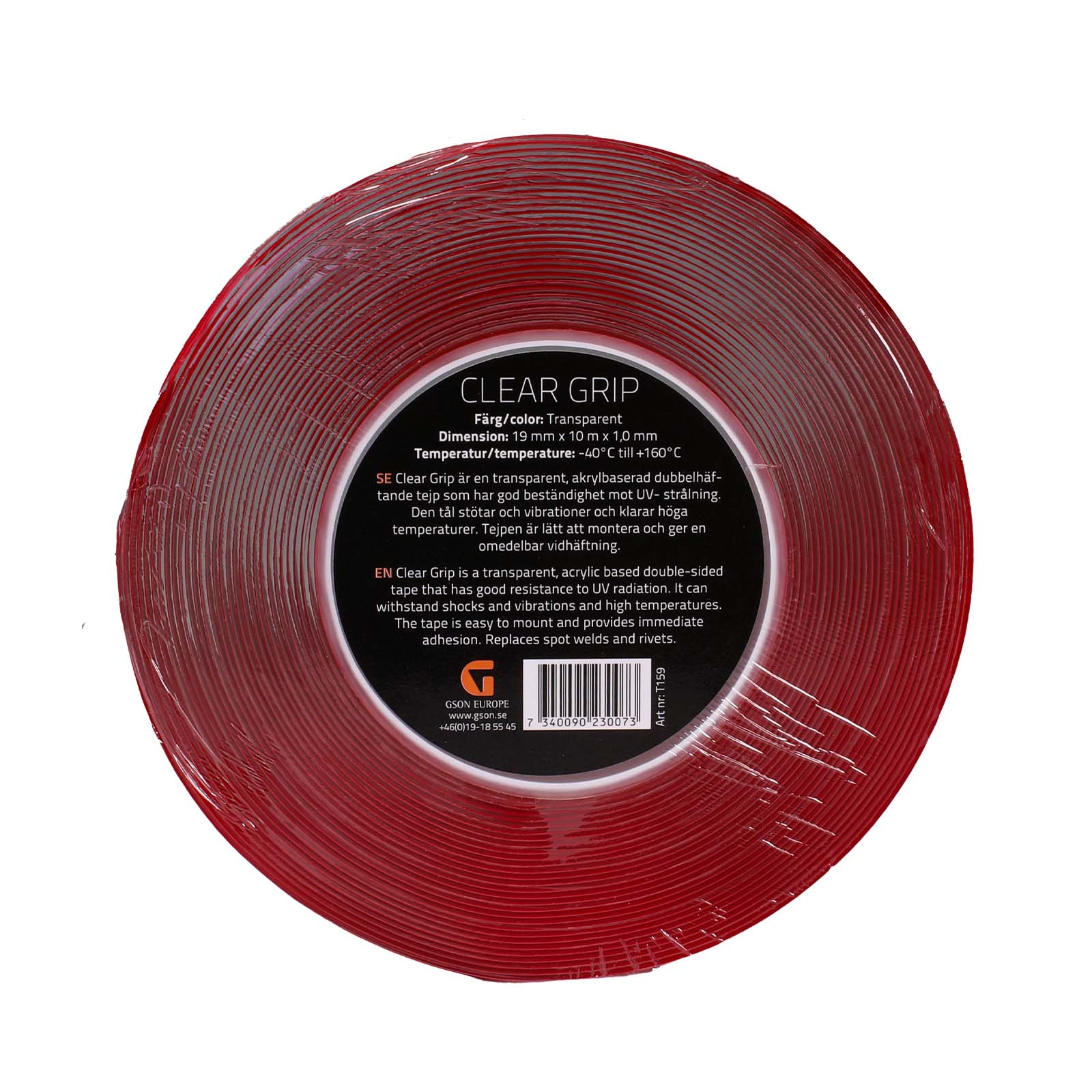 Clear Grip dubbelhäftande tejp 9 mm x 10 m x 10 mm | GSON