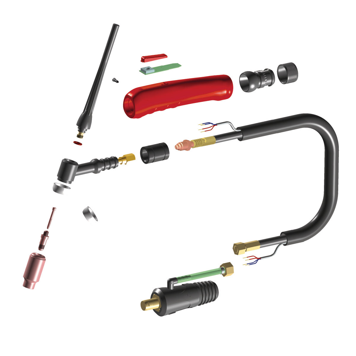 SSR 7-17DD 8m TIG-svetsbrännare, gaskyld