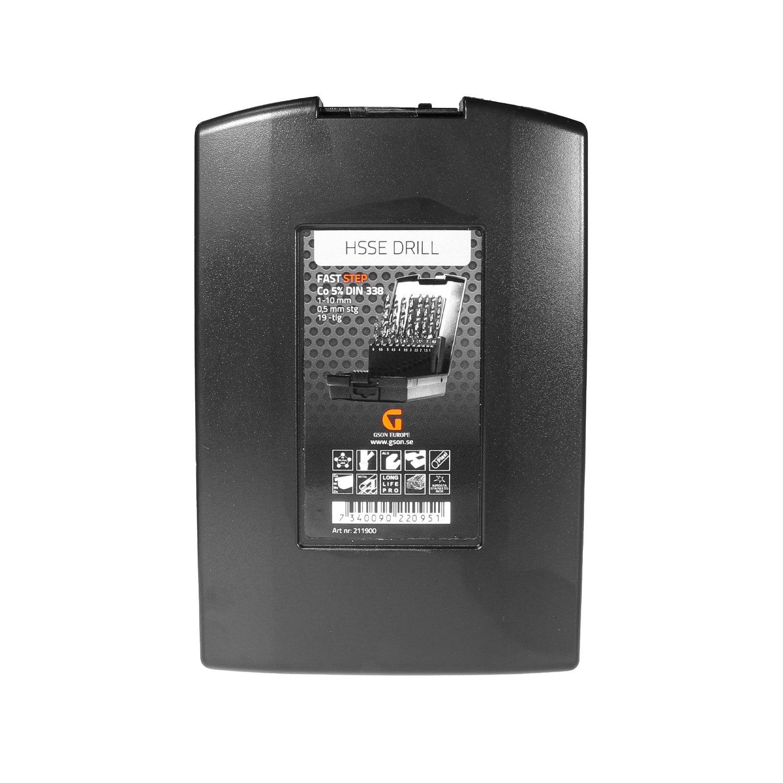 HSSE-Co 5% Stegborrsats 1–10 mm 19 delar | GSON