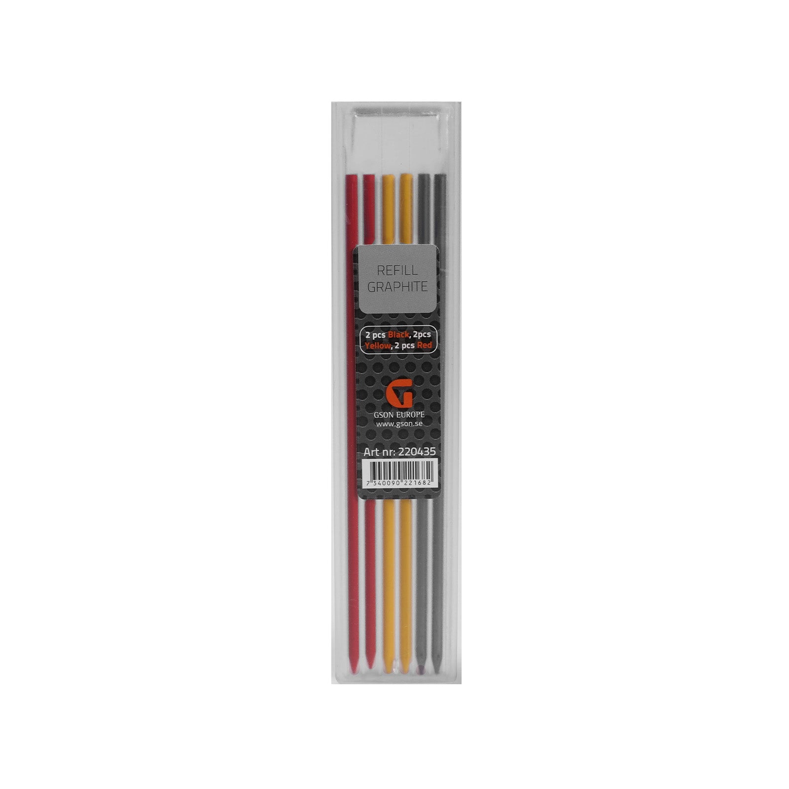 Reservstift 2 st blyerts, 2 st gul, 2 st röd (220405/220425) | GSON