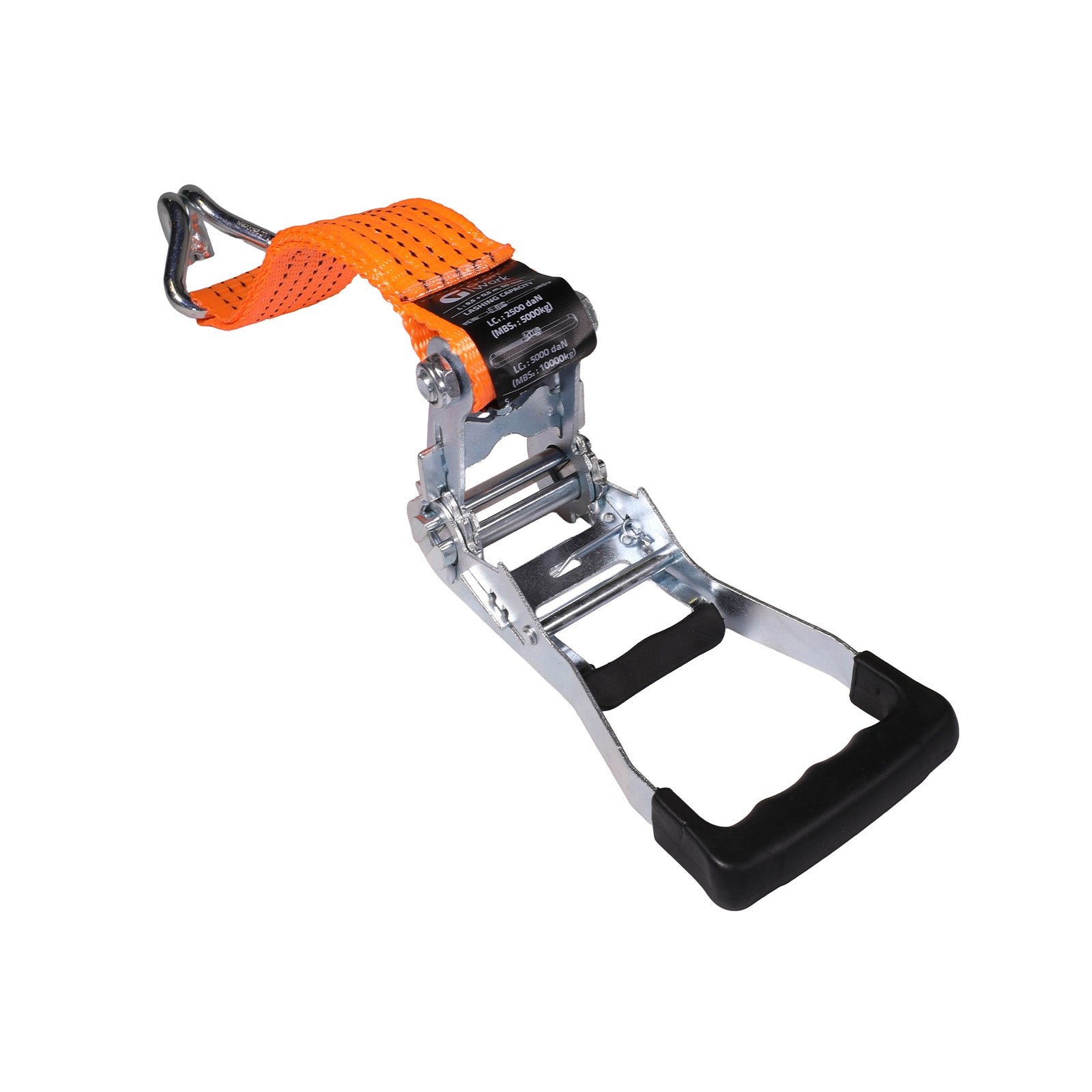 Spännband 2-delat 50 mm 9,5 + 0,5 m, 5 ton, dubbel J-krok