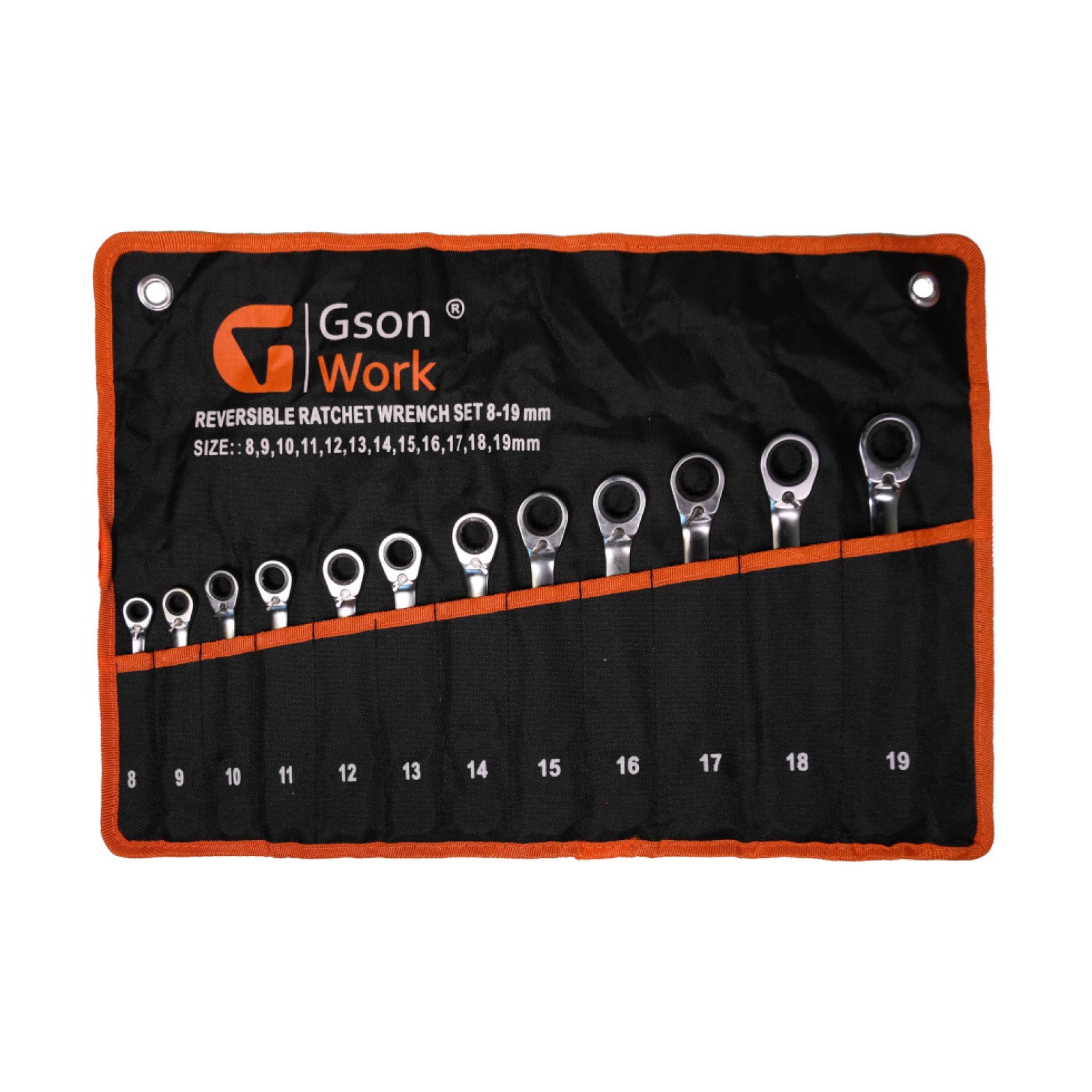 Omställbar Ringspärrnyckelsats 8–19 mm | GSON