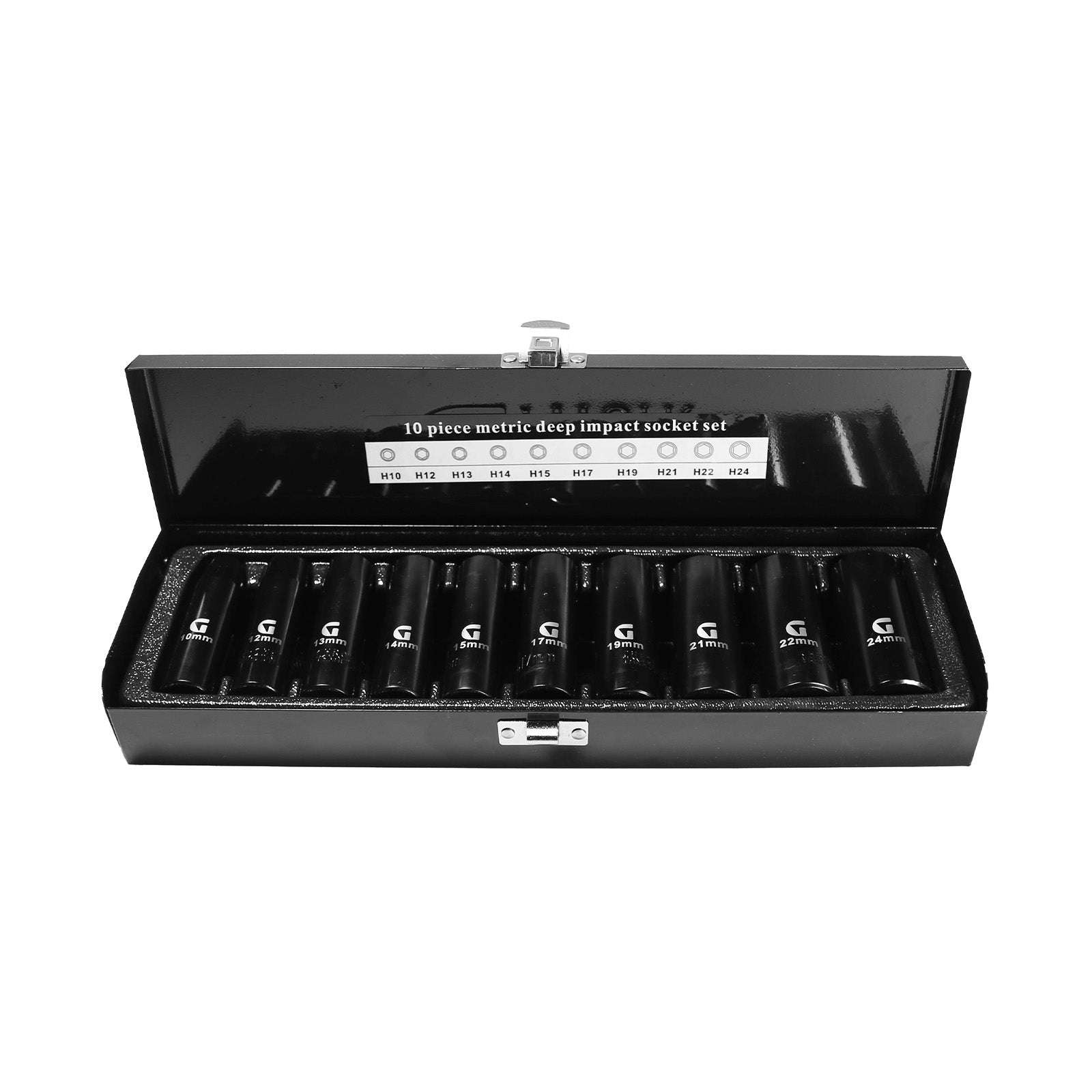 Djupa Krafthylsor Sats 10 delar 1/2″ 10–24 mm