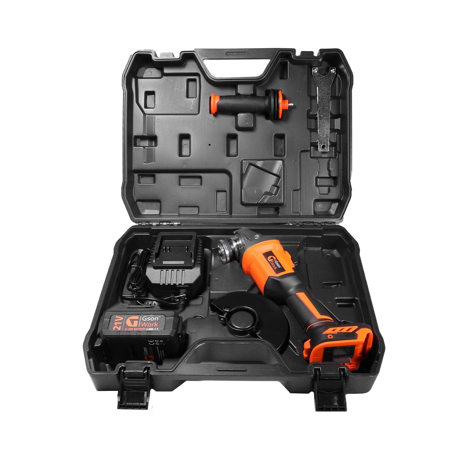 Batteridriven vinkelslip 800 W, 125 mm, 21 V