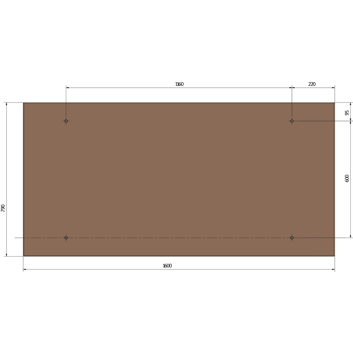 Bänkskiva Beech multiplex, 1250 x 800 mm | Holzkraft