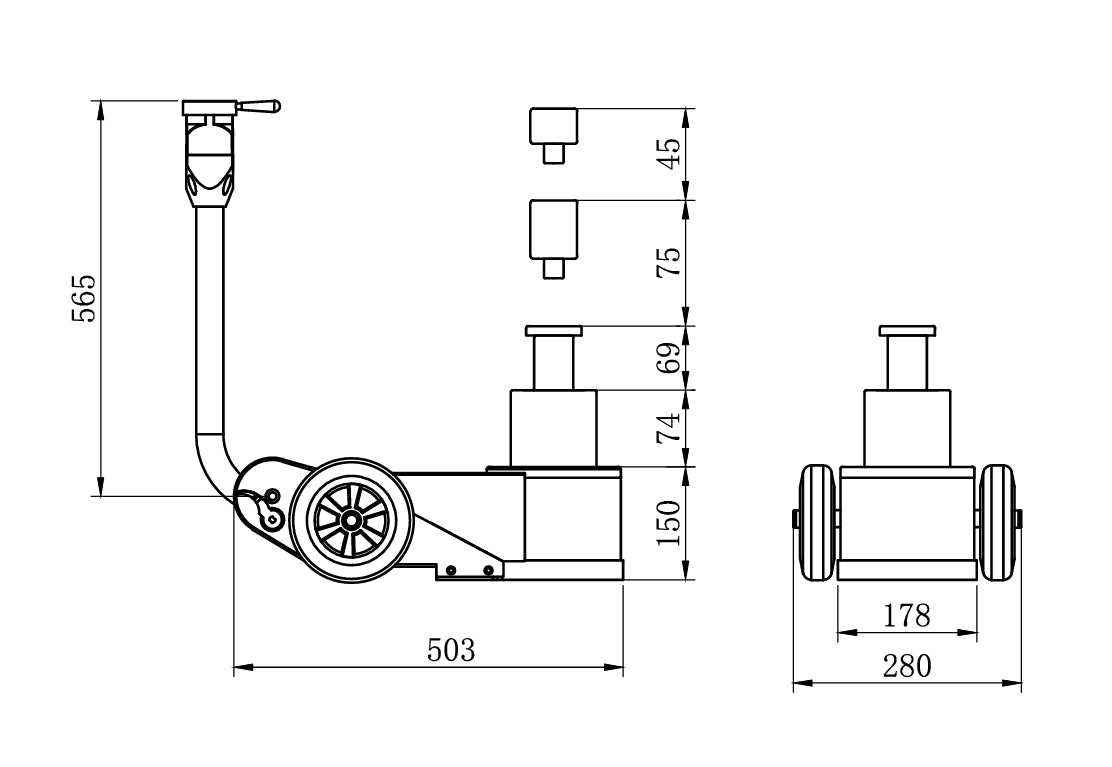 Luftdrivet vagnlyft WWH 30002 PH