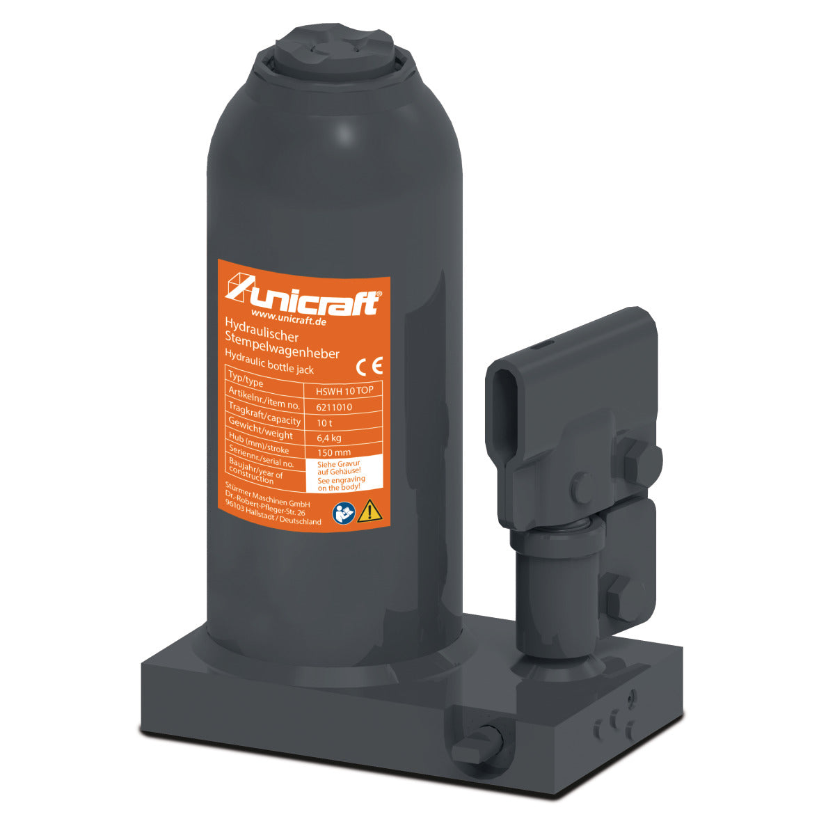 Hydraulisk stämpeljack HSWH 10 TOP | Unicraft