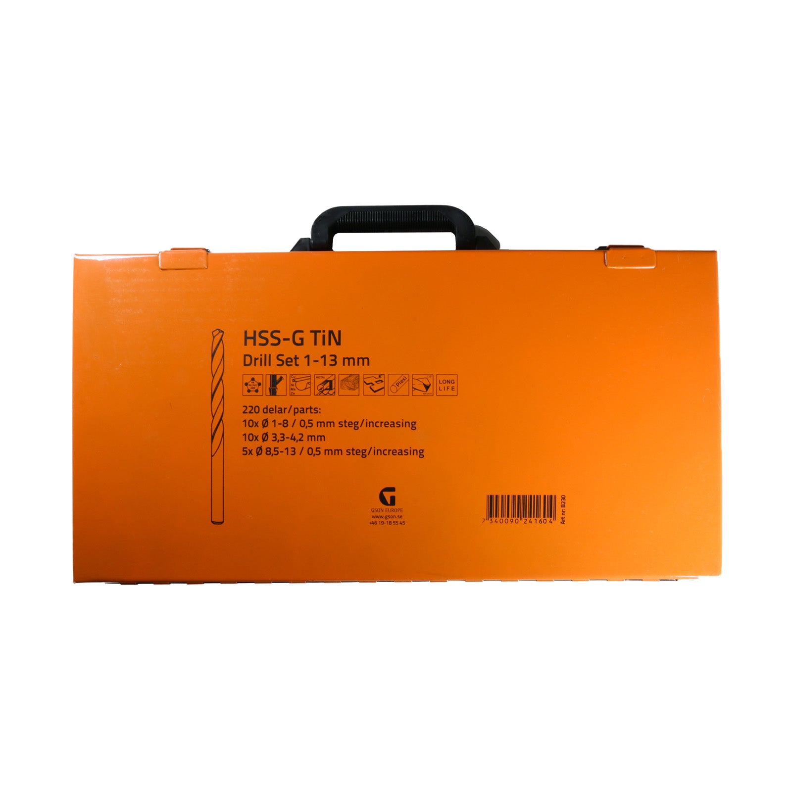 HSS-G TiN Borrsats 1–13 mm 220 delar | GSON