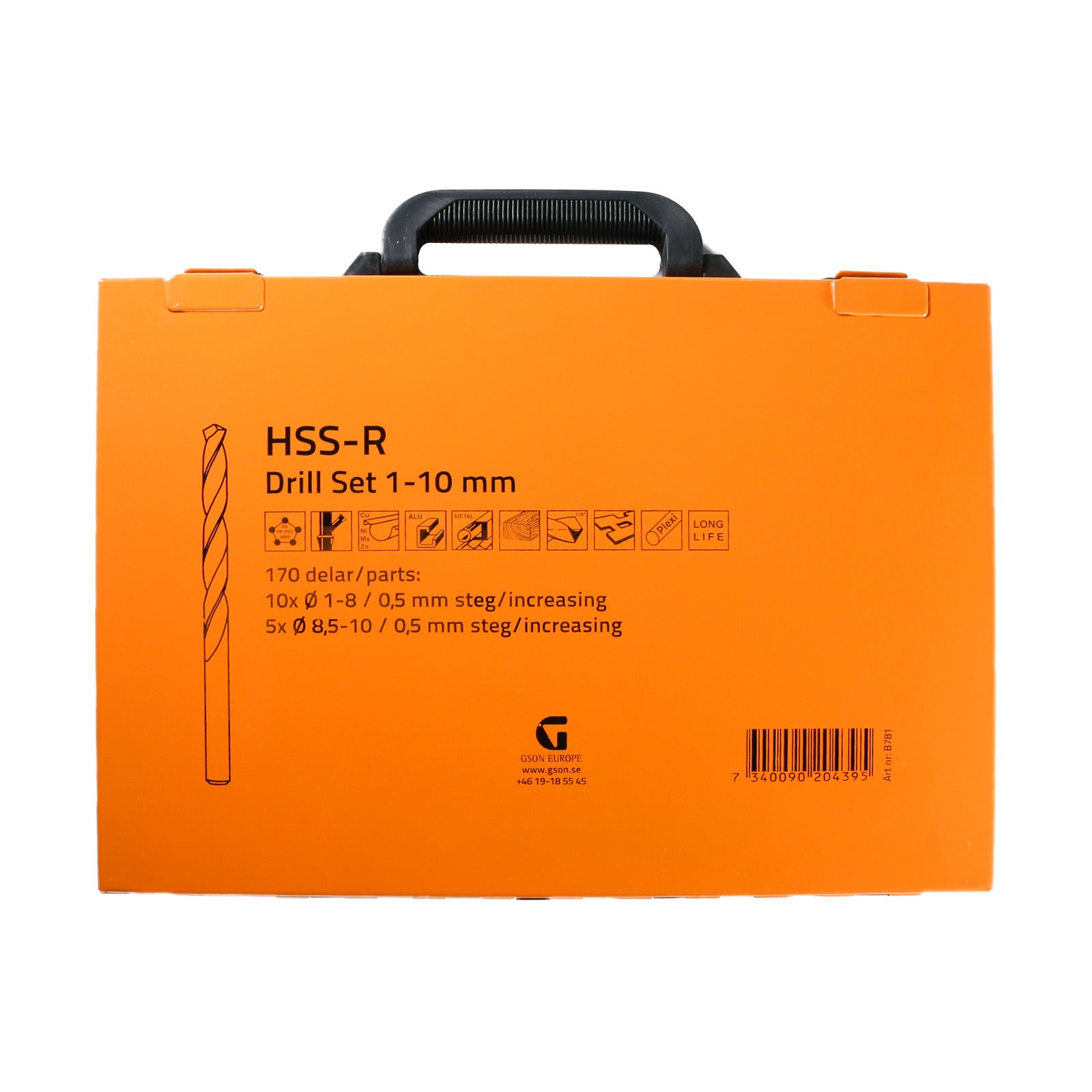 HSS-R Borrsats 1–10 mm 170 delar | GSON