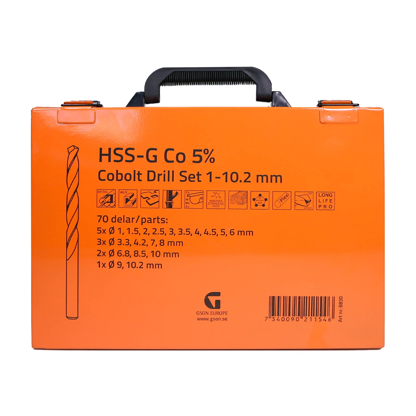 HSS-G Kobolt 5% Borrsats 1–10,2 mm 70 st | GSON