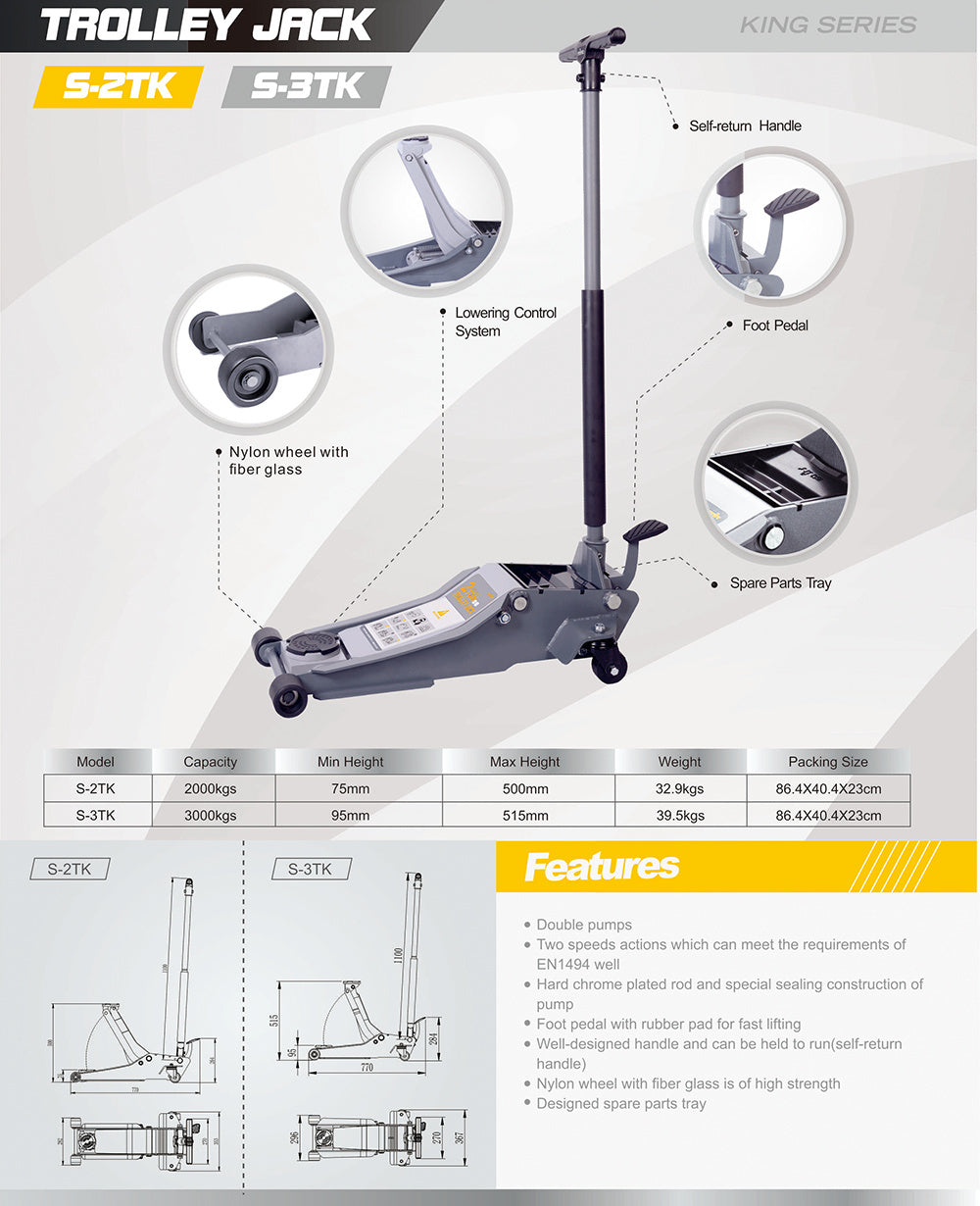 DOMKRAFT 3 TON FOTPEDAL