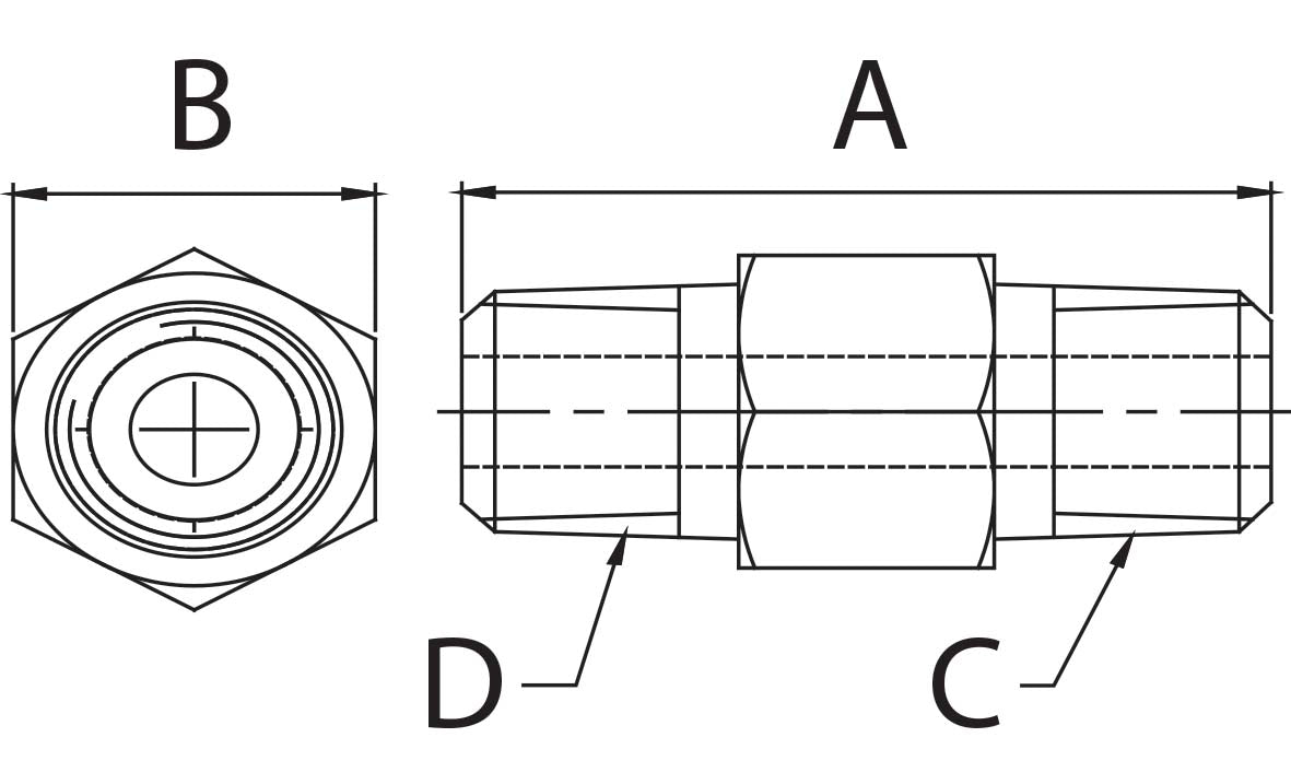 ADAPTER 3/8"NPT UTV x 2