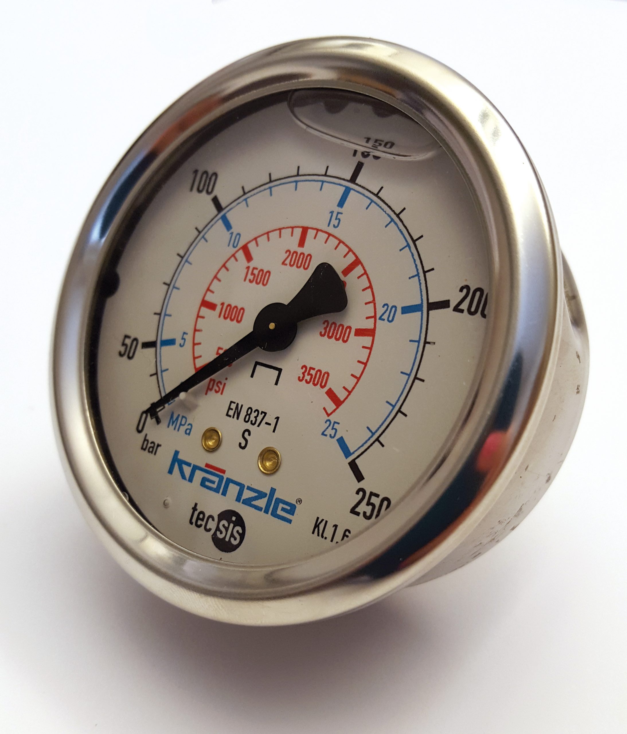 MANOMETER 1/4" 250BAR 63MM BAK