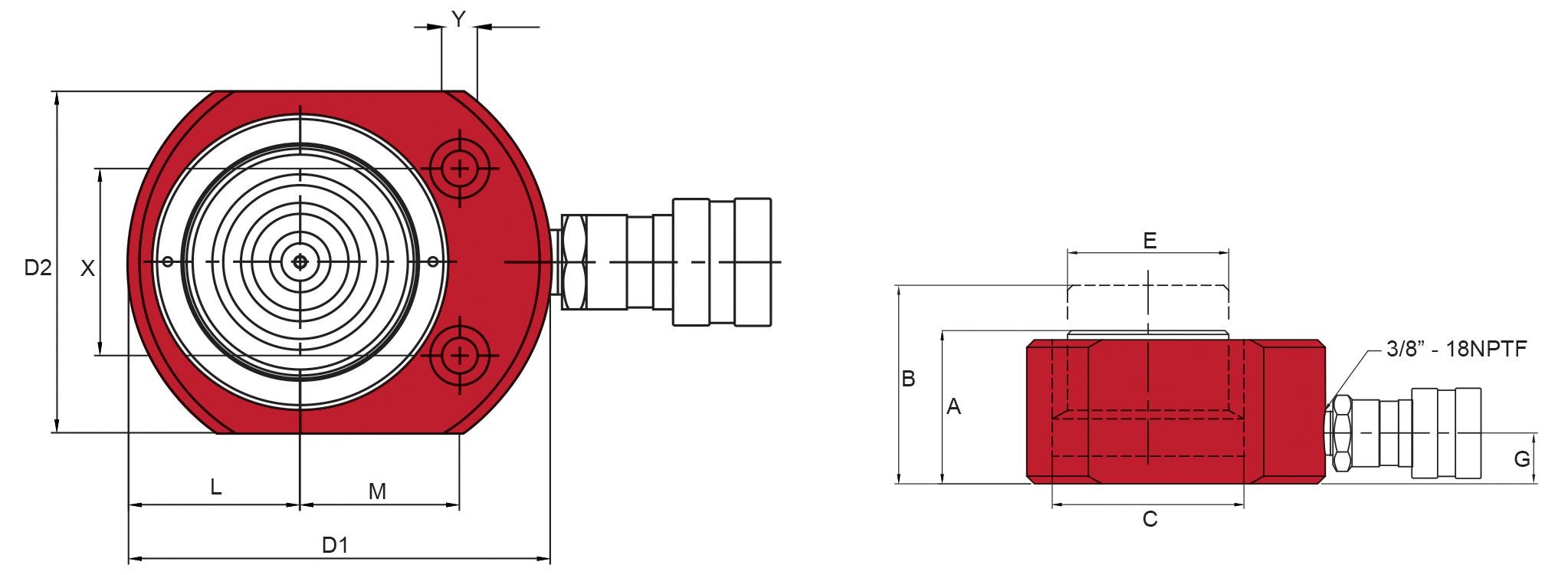 FLATCYLINDER 30 TON SLAG 13 MM