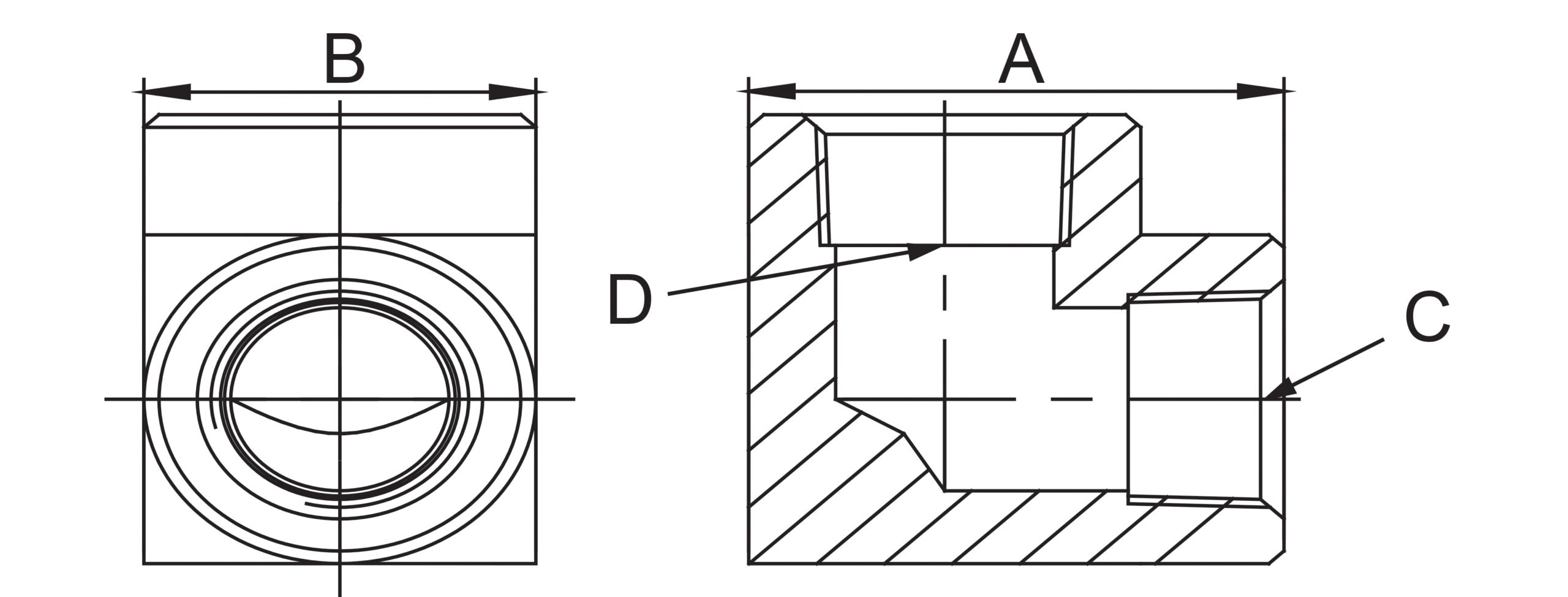 VINKEL 90 GR 2 x 3/8" INV.