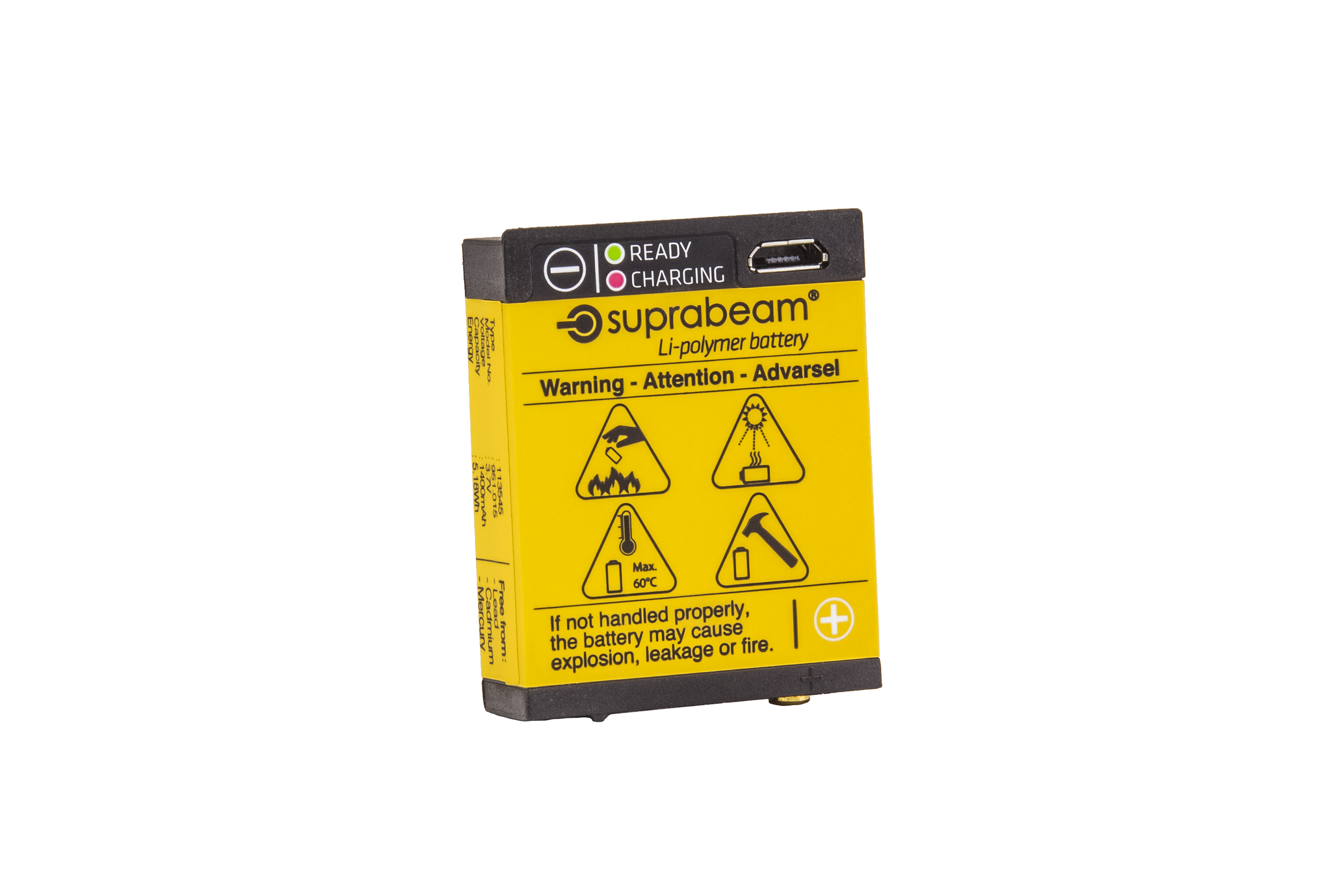 BATTERI 113645 MED USB 1400 MA