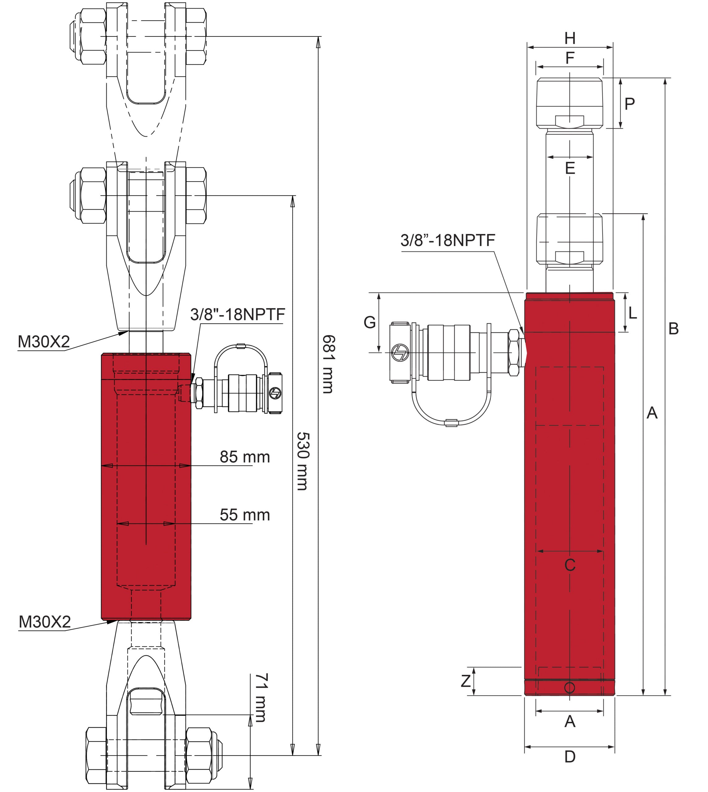 DRAGCYLINDER 5 TON