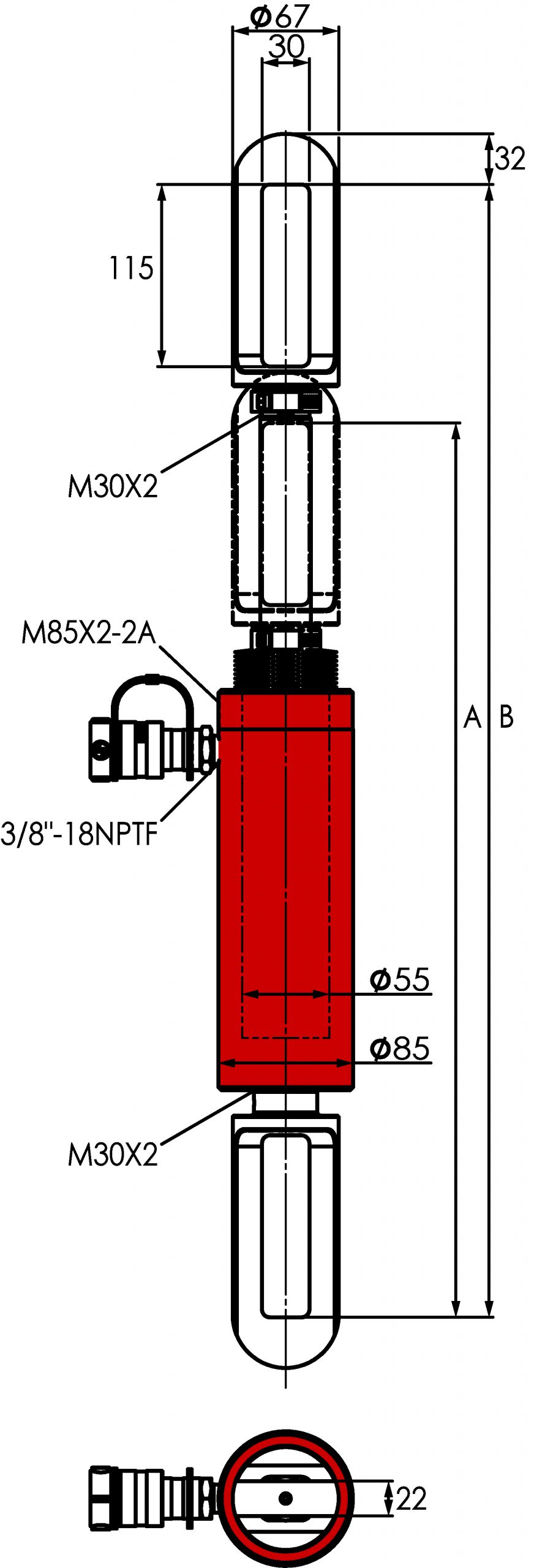 DRAGCYLINDER 30 TON