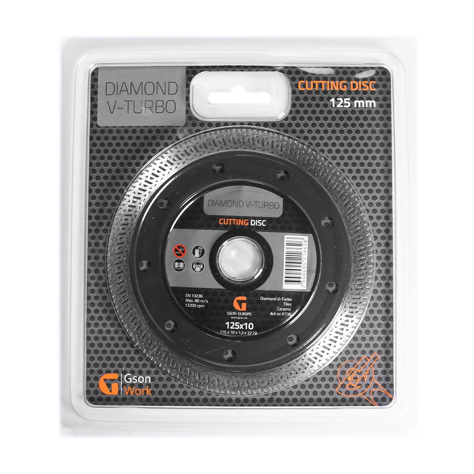 Diamantkapskiva V-Turbo 125 x 100 x 12 x 2223 mm | GSON