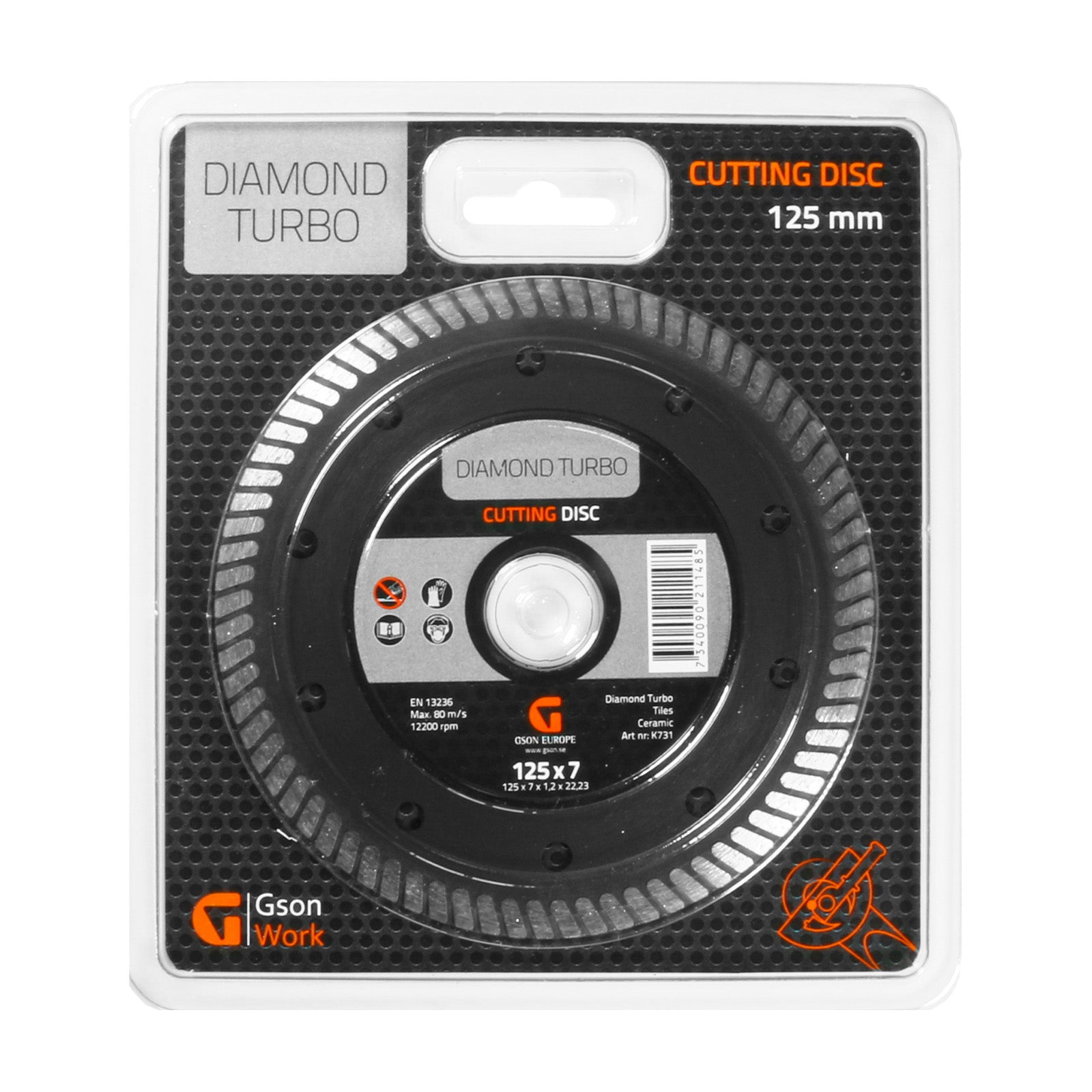 Diamantkapskiva Turbo 125 x 70 x 12 x 2223 mm | GSON