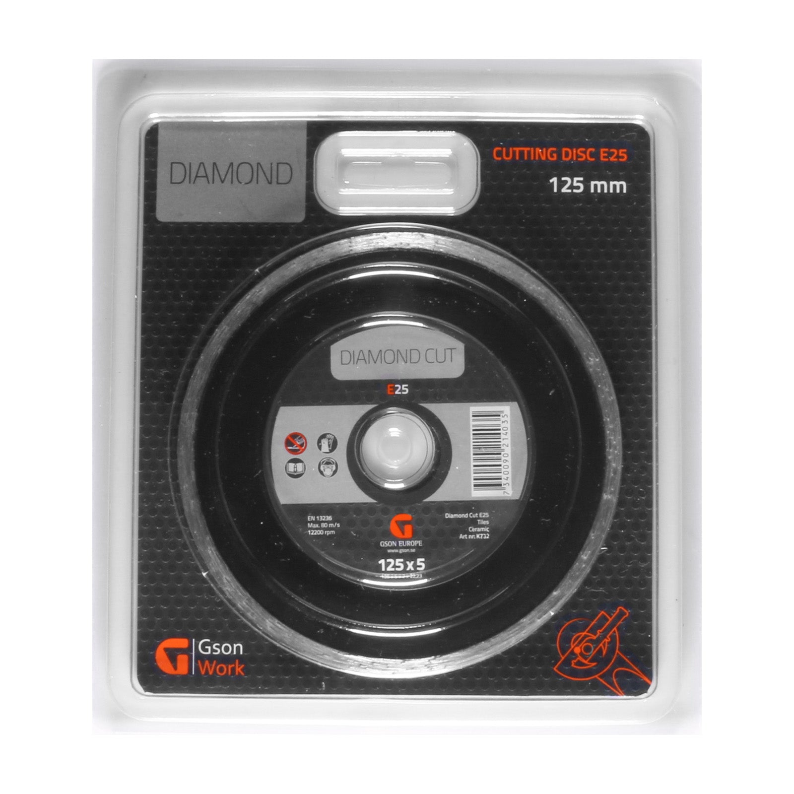 Diamantklinga E25 125 x 50 x 20 x 2223 mm | GSON
