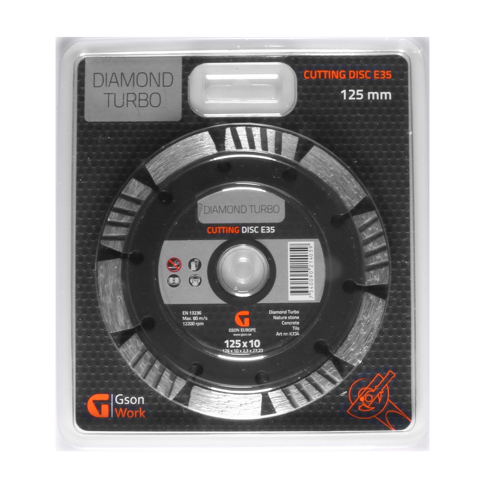 Diamantkapskiva Turbo E35 125 x 100 x 23 x 2223 mm | GSON