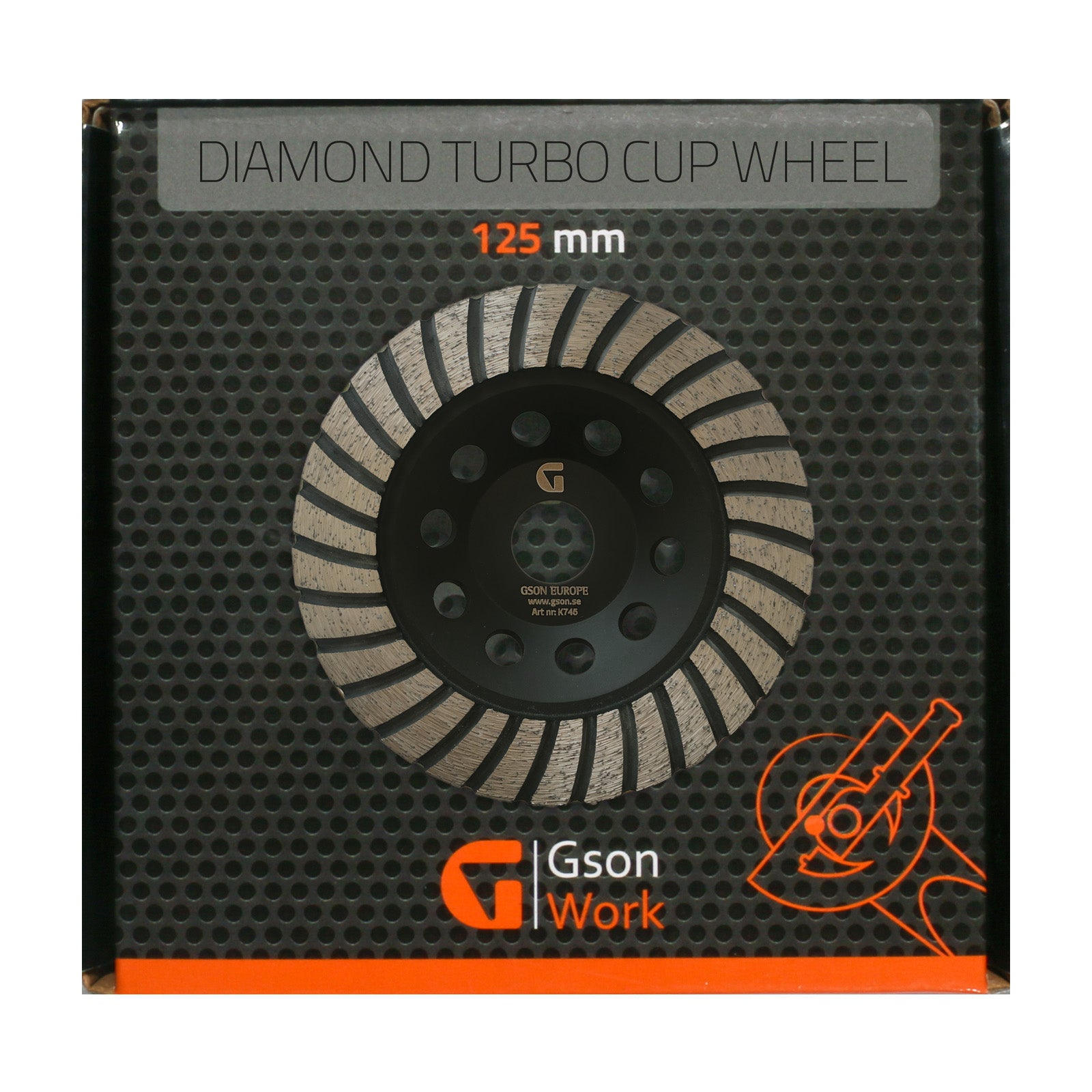 Diamantkapskål Turbo 125 x 50 x 200 x 2223 mm | GSON